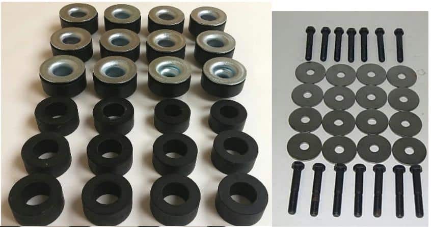 Body Mount Kit: 64-67 GTO / Chevelle/ Malibu Cpe/Sedan W/Hardwar