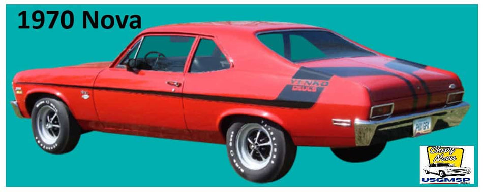 Nova 1970 Yenko Deuce Decal Kit - Black or White