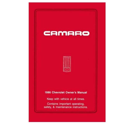 1986 Camaro Owners manual