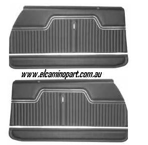 Door Trims Chevy EL CAMINO - 1970-72 Assembled Black - PR