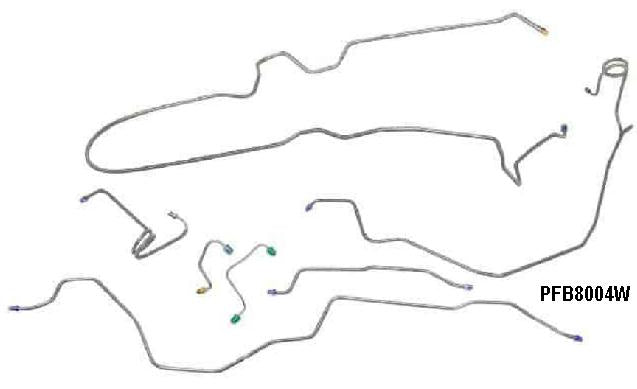 Brake Line Kit: 79-80 Trans Am Disc Disc STEEL - W/ rr sway bar