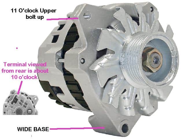 Alternator: 88-89 Camaro / Firebird TPI 105 amp (GM)