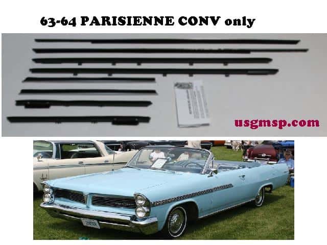 Window Felt Kit: 63-64 Pontiac Parisienne, Bonneville, Catalina CONVERTIBLE - AUTH.