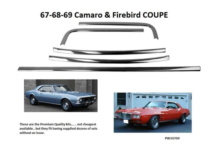 Windscreen Molding Kit: 67-69F FRONT Coupe