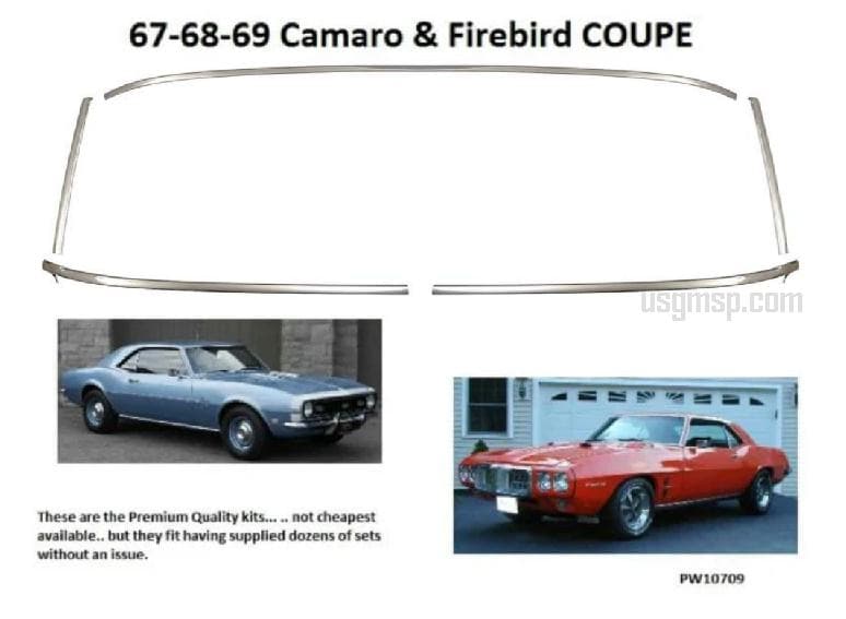 Windscreen Molding Kit: 1967 - 1969F FRONT Coupe