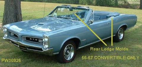 66-67 GTO: Quarter panel molding (pair)