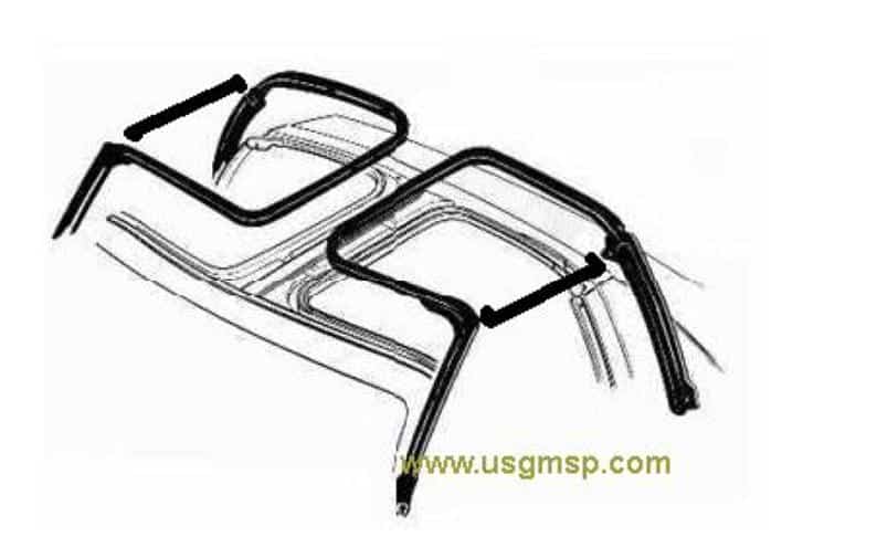 T-Top Seal kit: 78-81F GM T-tops  (mains + sides+grommets)
