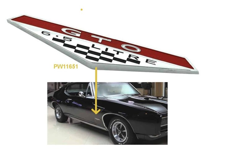 1964-68 "GTO 6.5 litre" Fender Emblem (ea)