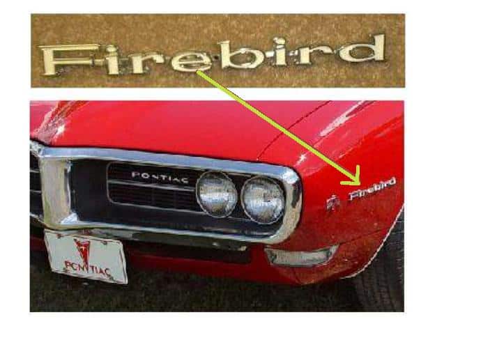67-69 "Firebird" script on fender
