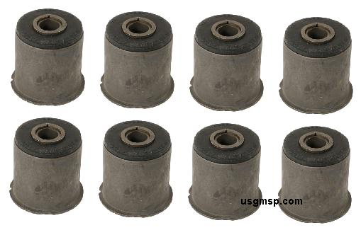 Control Arm Bush Set: REAR 65-68 Full Size Chev/Paris - RUBBER
