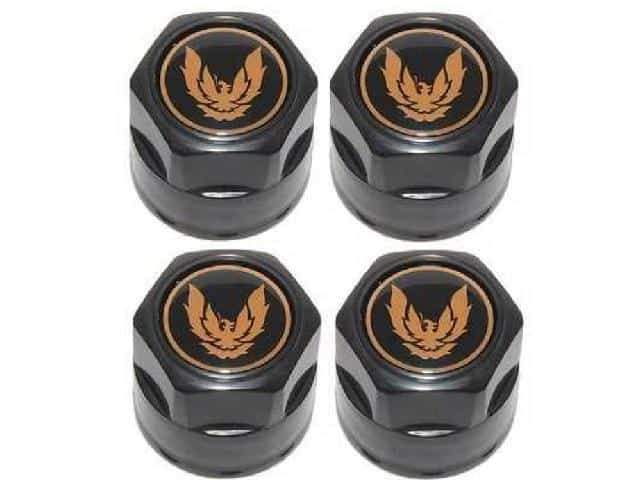 Wheel Cap Set: 80's Firebird TA Black w/ Gold Bird (4)