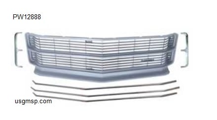 Grill Molding Kit: 71 Chevelle / El Camino - 5 Pce
