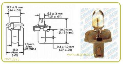 Bulb: Dash - various GM uses 80'-2000++