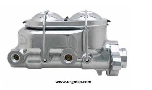 Master Cylinder: 68-81 GM Uni CHROME 1" Dual Side Outlets