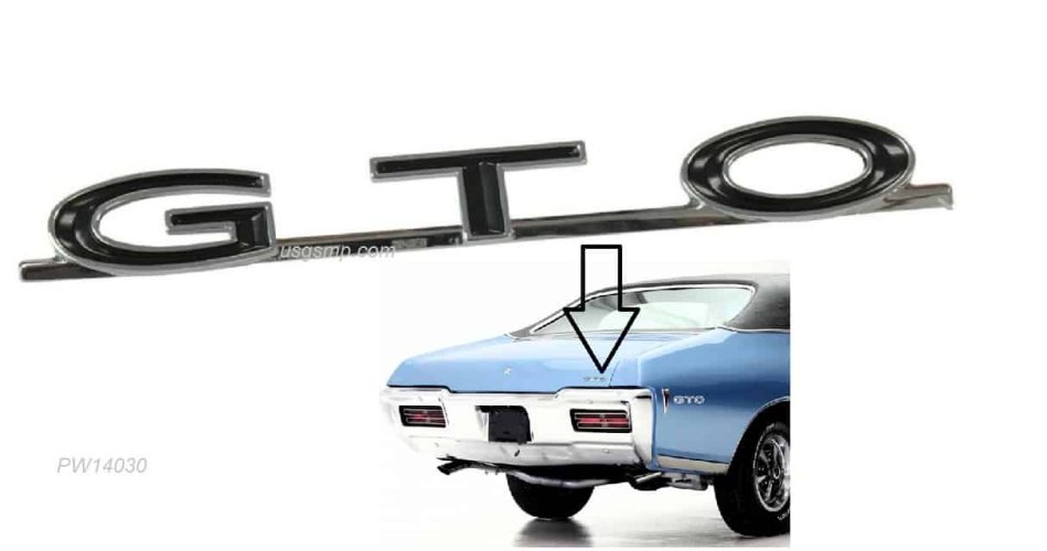 1964-69 GTO Boot / Trunk lid Emblem "GTO"  (black)