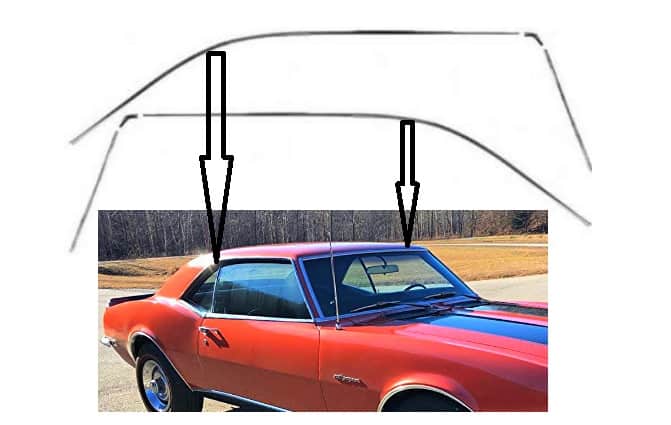 Gutter Molding Set: 67-9 F Coupe