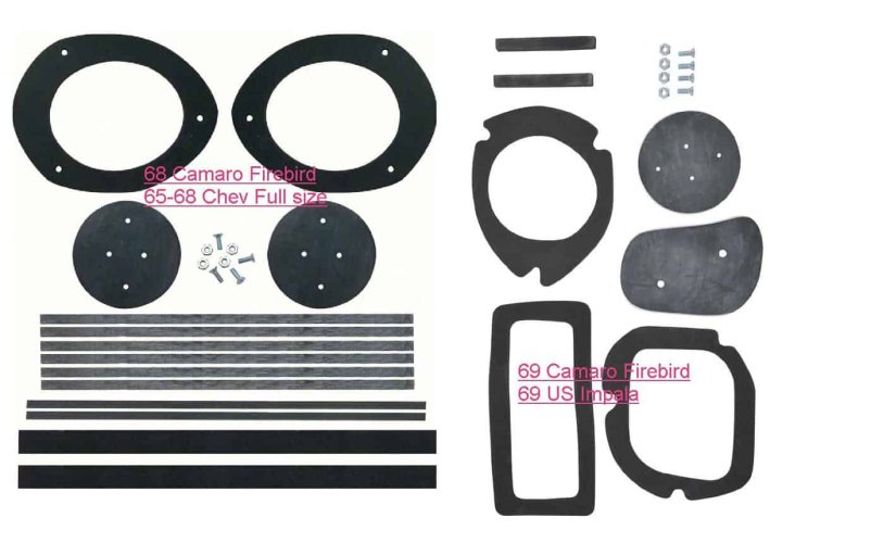 Air Duct Seal Kit: 68-69 Camaro (+ some Impala)
