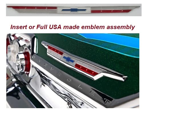 63 Chev Trunk lid emblem Assembly or Insert