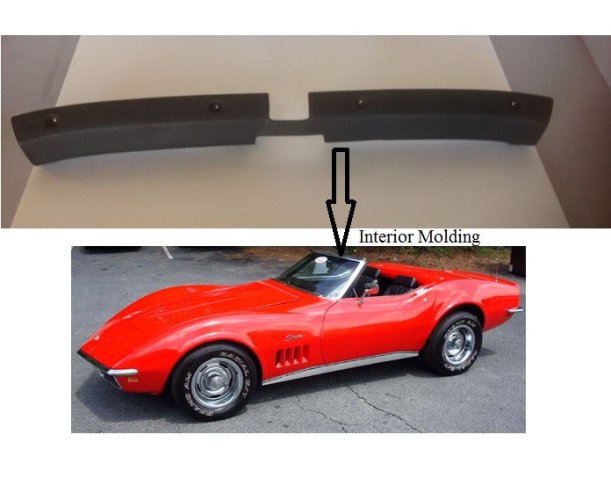 Corvette 69-75 Windscreen Header Trim - Convertible