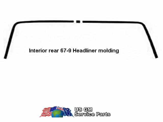 Headliner Windlace Molding Set: Rear 67-69 F