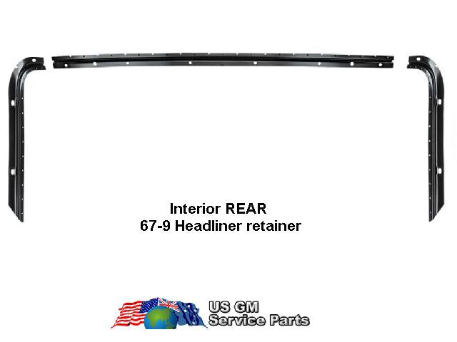 Headliner Mounting Strips around INSIDE Roof of Rear window: 67-9F