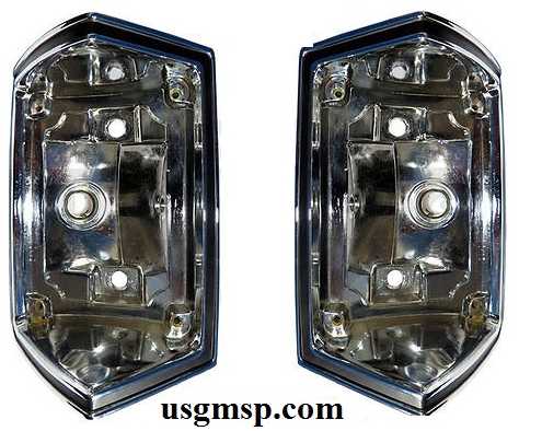 68-69 El Camino Tail lamp lens Housing PAIR