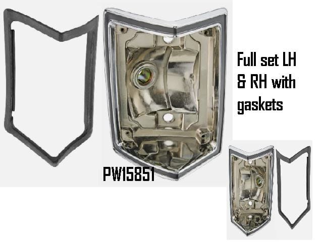 68-69 El Camino Tail lamp lens Housing PAIR