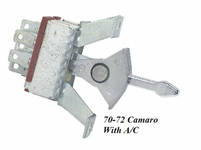 Switch Fan Air Flow: 70-72 Camaro W/ Factory AC