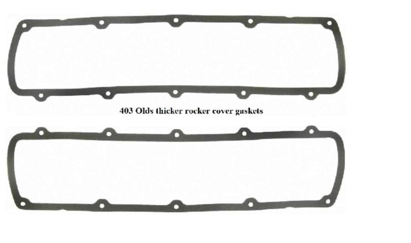 Rocker Cover Set: 403 Olds Rubber - Pr (Thicker)