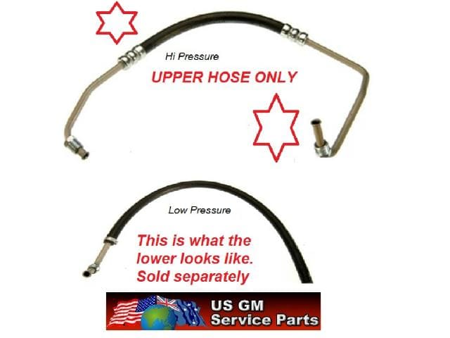 Power Steering Hose: 70-72 Chevelle El Camino V8 B/B LHD PRESURE