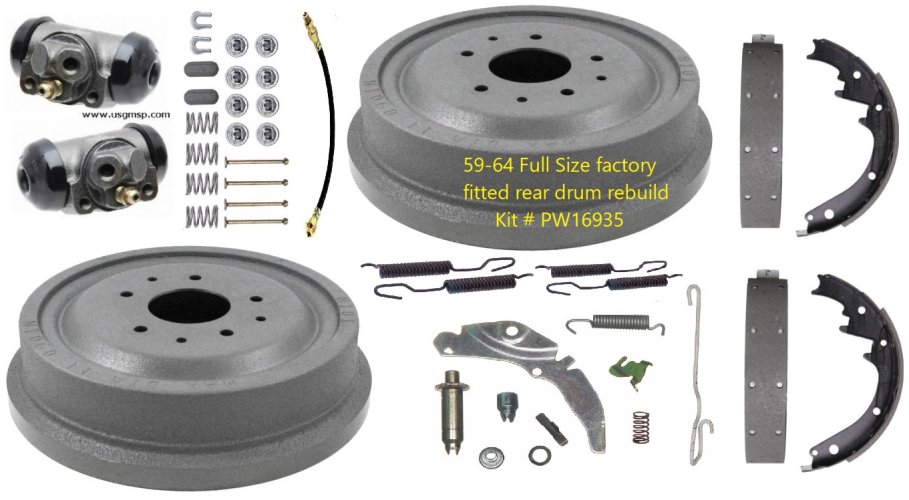 A Drum Brake Rear Rebuild Kit: 59-64 Kit 1.