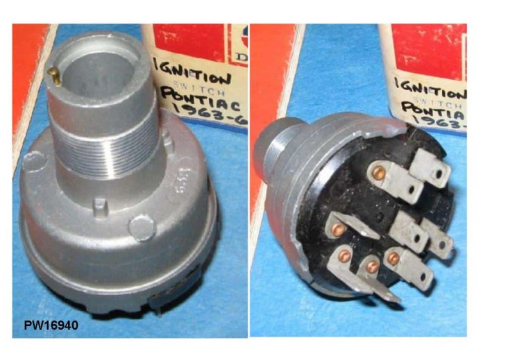Ignition switch: 63-64 Pontiac Full Siz No AC (NOS)