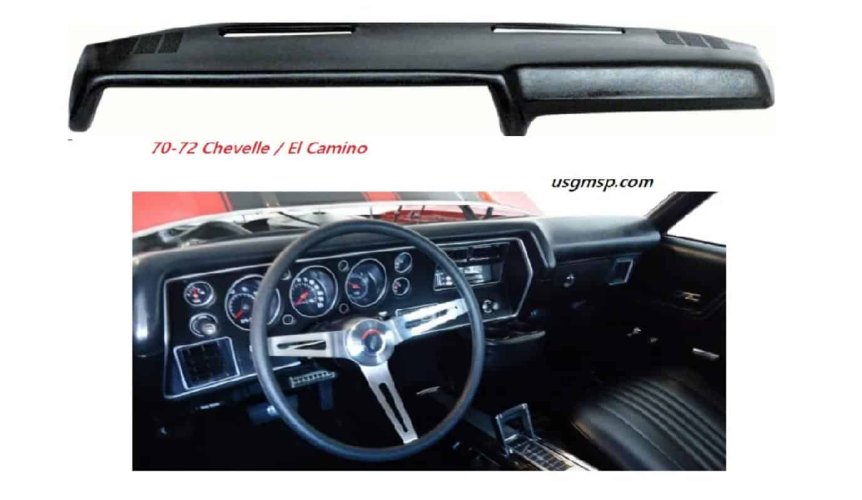 Dash pad: 70-72 Chevelle / El Cam w/speaker Grill
