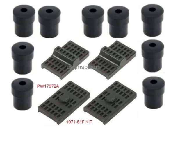 Leaf Spring Pads & Rear bushing Kit: 71-81F