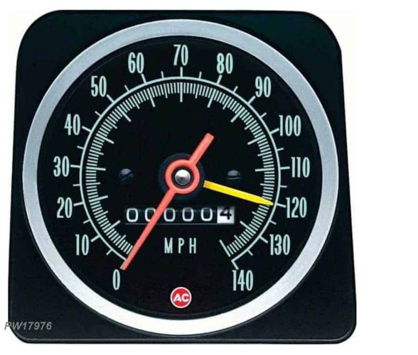 Speedo Camaro 69 140mph w/ Speed warning