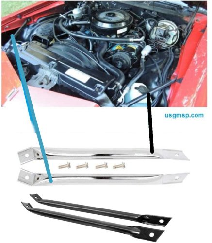 Radiator Support to Fender Bars: Camaro 70-81 Chrome or Black