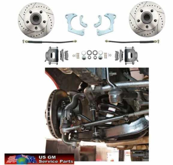 A Disc Brake FRONT Kit: 58-64 Full Size Basic Ground ONLY With SLOTTED ROT0RS