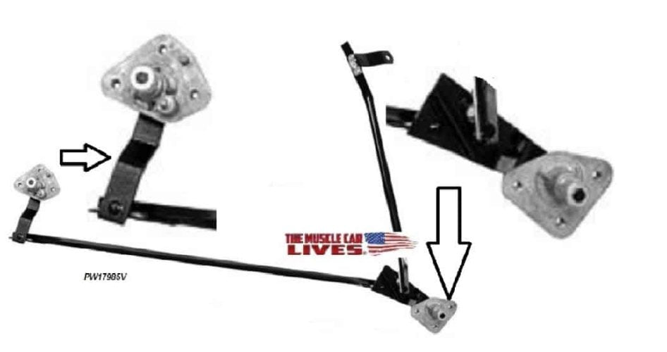 Wiper Transmission: Hidden - 70-81 F - NEW 3 bolt