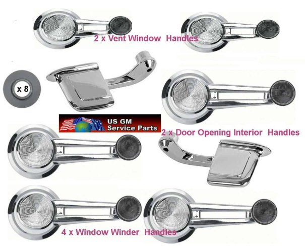 61-64 Chev Impala Door Handle & Window Winder Kit:  61-64 Impala / Paris -  2 door