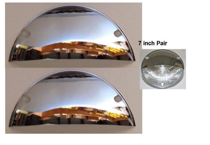 Lowrider Headlamp Half Moon covers 7" pr