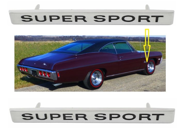 68 Impala "SUPER SPORT" fender emblem