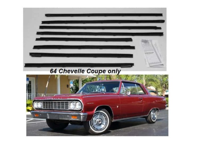 Window Felt Kit: 64 Chevelle Coupe (8 pce)