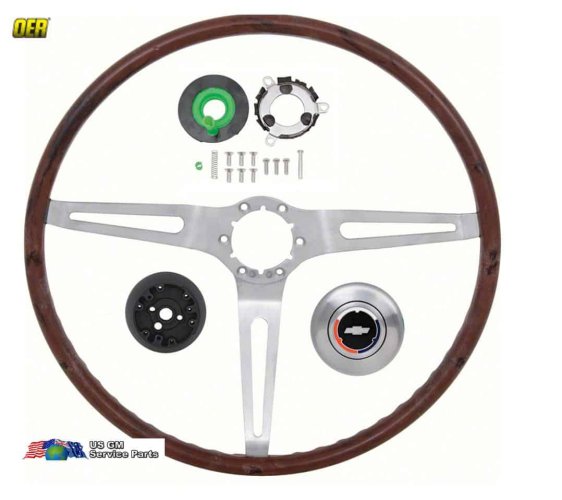Steering Wheel: 69 Chev ROSEWOOD (wood) KIT