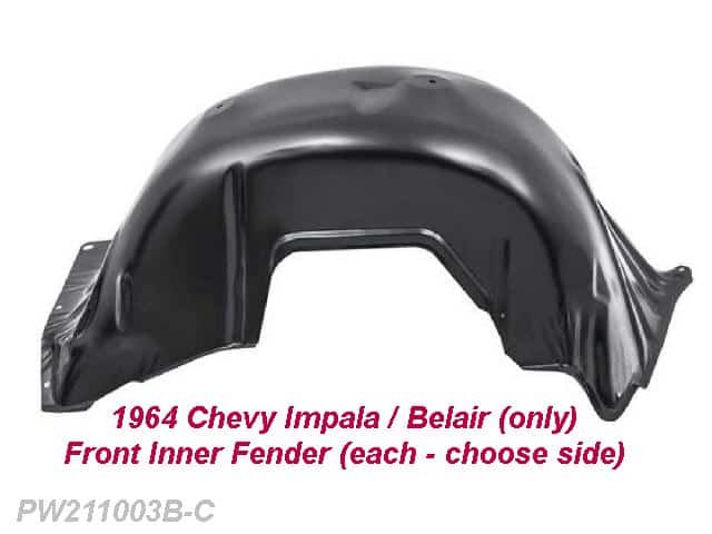 64 Impala / Belair INNER FENDER Front (ea)