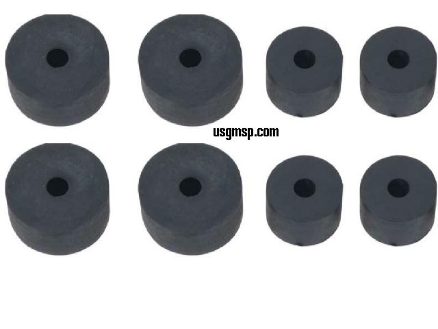 Engine Mount Donut Set: 55-57 Chev Belair/ 210 - RUBBER - Black