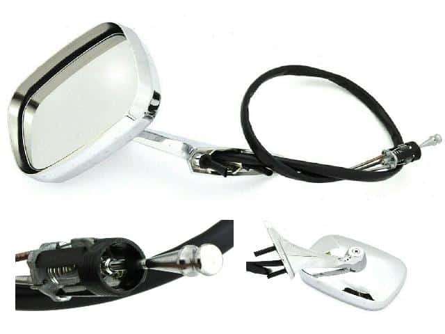 Mirror Exterior: 68-72 Pontiac F & A body REMOTE rectangular LHS