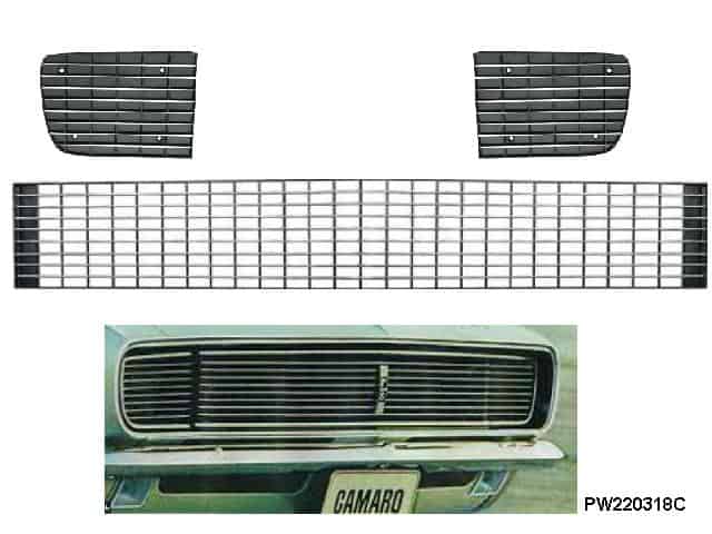 67 Camaro Grill Kit: SS/ RS for fold away headlamp Option