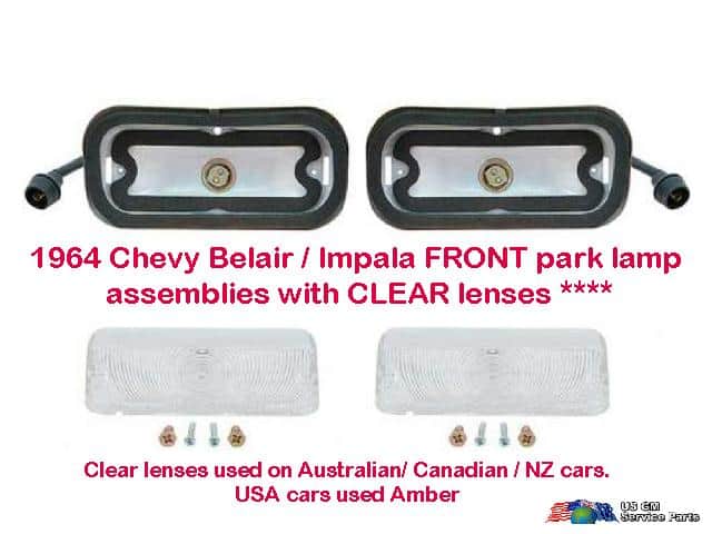 64 Chev Belair Impala Park Lamp Kit CLEAR (PR)