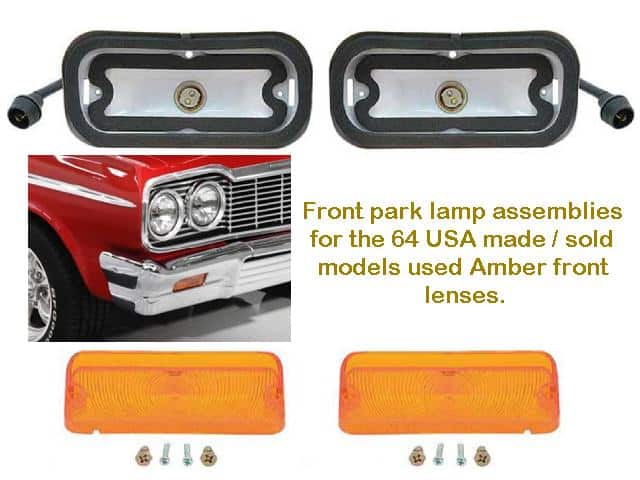 64 Chev Belair Impala Park Lamp Kit AMBER (PR)