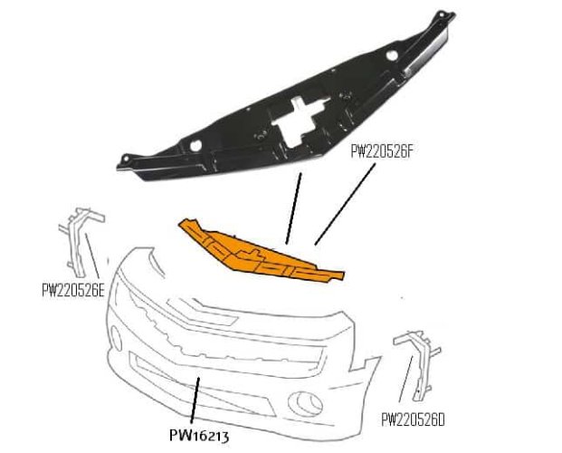 Grille SUPPORT: Camaro 2010-13 Upper Nose